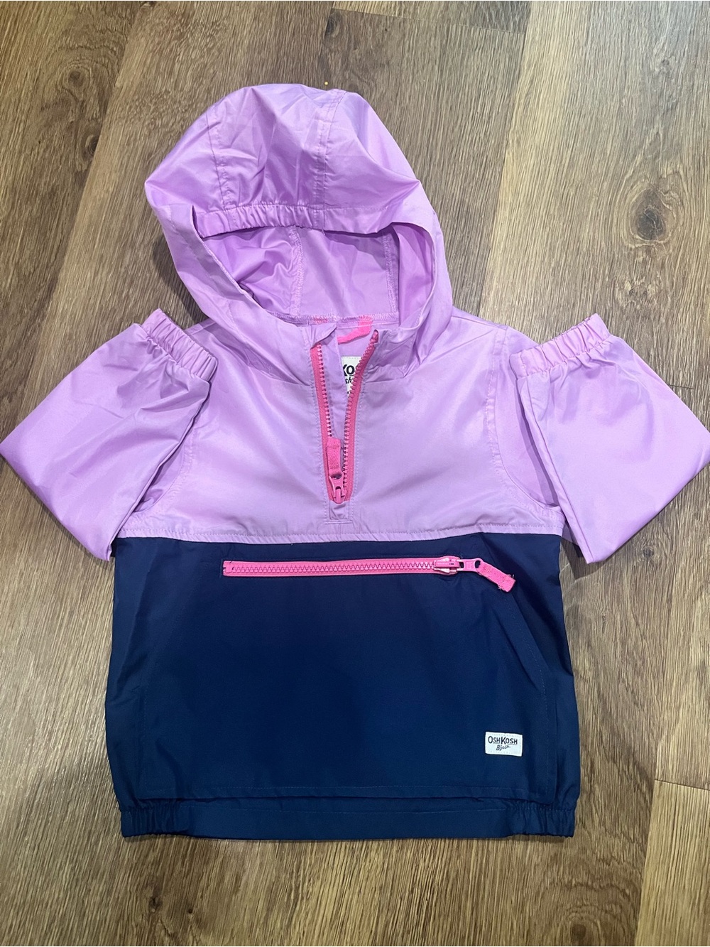 OshKosh B'gosh Purple & Navy Hooded Windbreaker Pullover